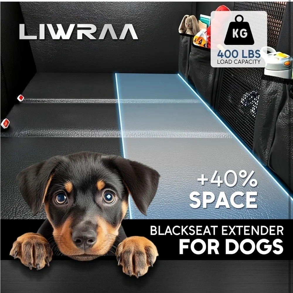 Brand New Back Seat Extender for Dogs Waterproof Scratch Resistant Black